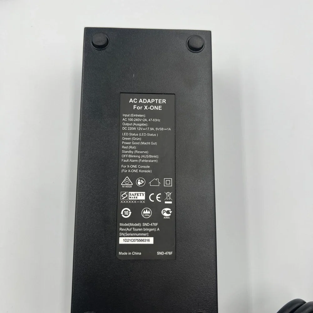 AC Adapter Power Supply for X-ONE Console 220W Replacement Brick SND-476F Black